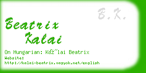 beatrix kalai business card